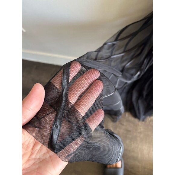 ISSUE Sculpted Stripe Womens Spaghetti Straps Maxi Dress Navy Slim Fit Size 16 - Picture 6 of 12